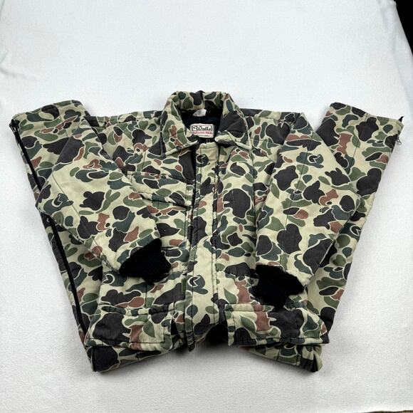 Vintage Walls Blizzard Pruf Coveralls Size Medium Short Duck Camo Insulated - Picture 1 of 14